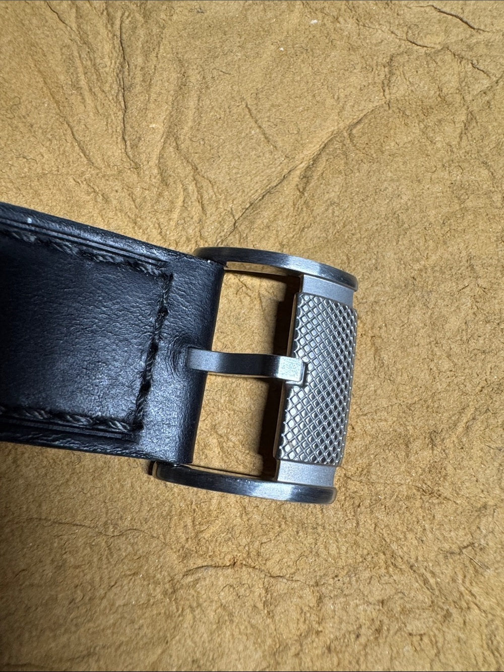 Fossil Men's Black Leather Strap Watch with Blue Dial and Stainless Silver Case - Picture 4 of 10